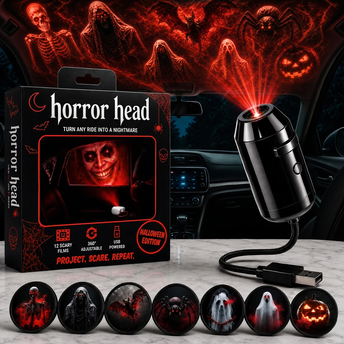 HorrorHead™  - USB Projector