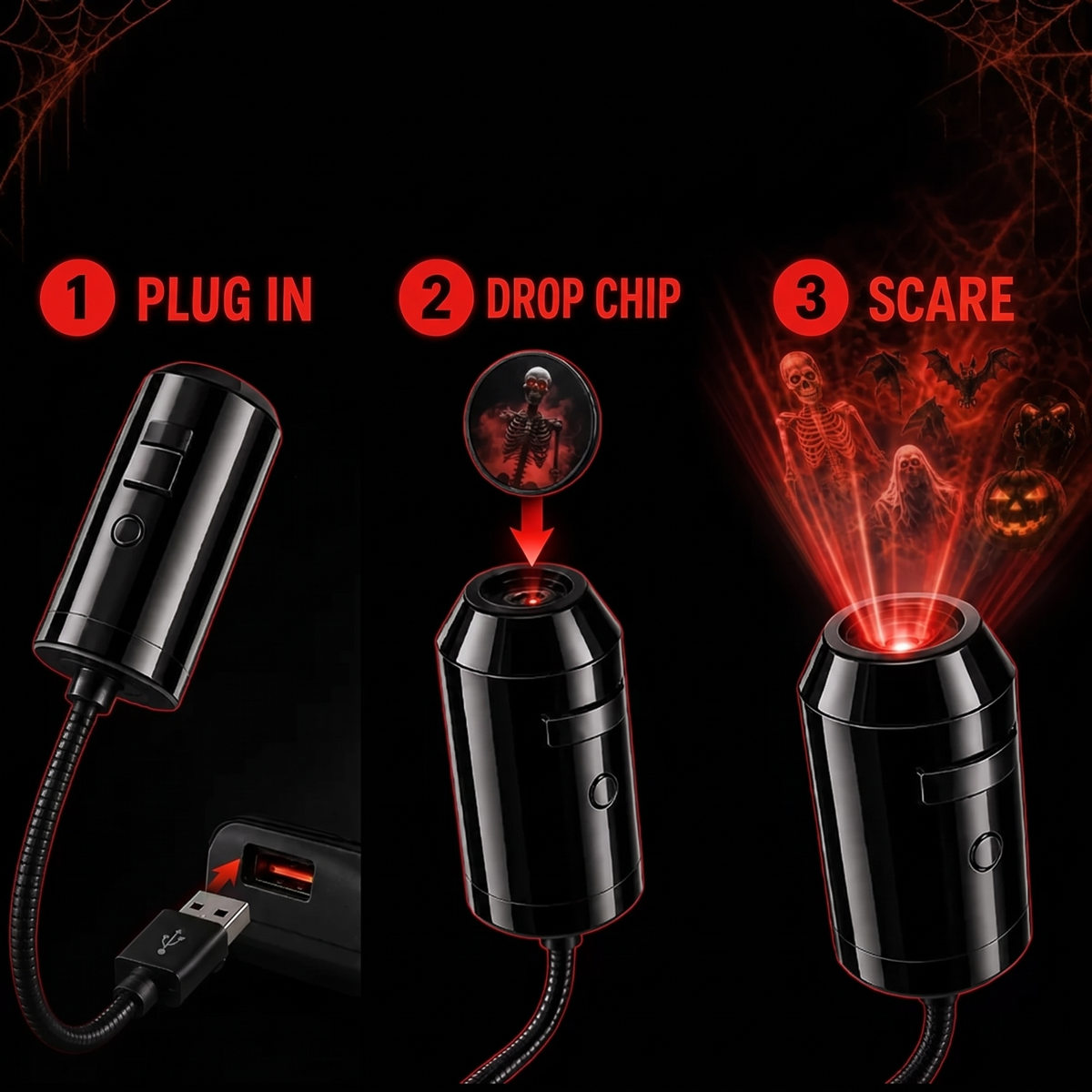 HorrorHead™  - USB Projector
